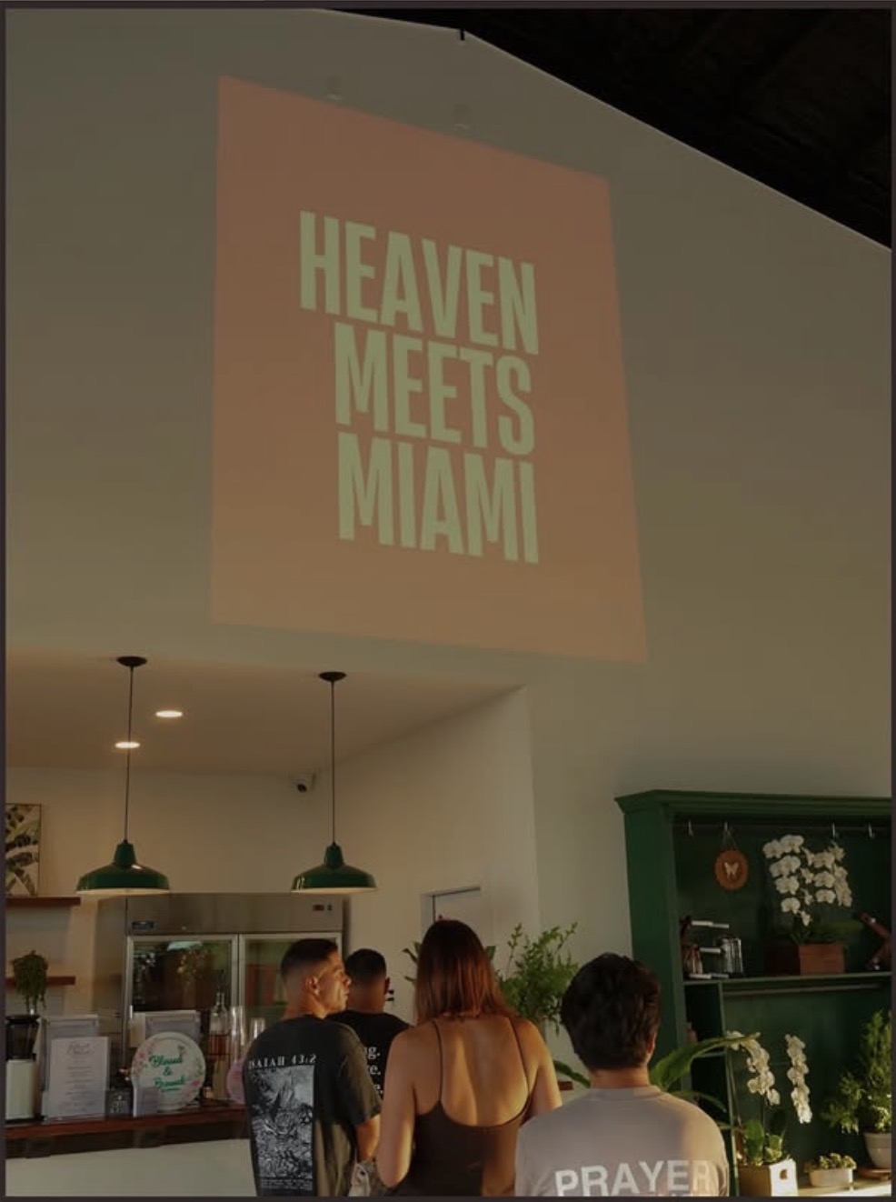Heaven Meets Miami projected inside the venue